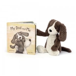 Juguetes Del Bebé Jellycat My Dad and Me Book and Bashful Fudge Puppy Medium Marrones Argentina | IMYNJ-7602