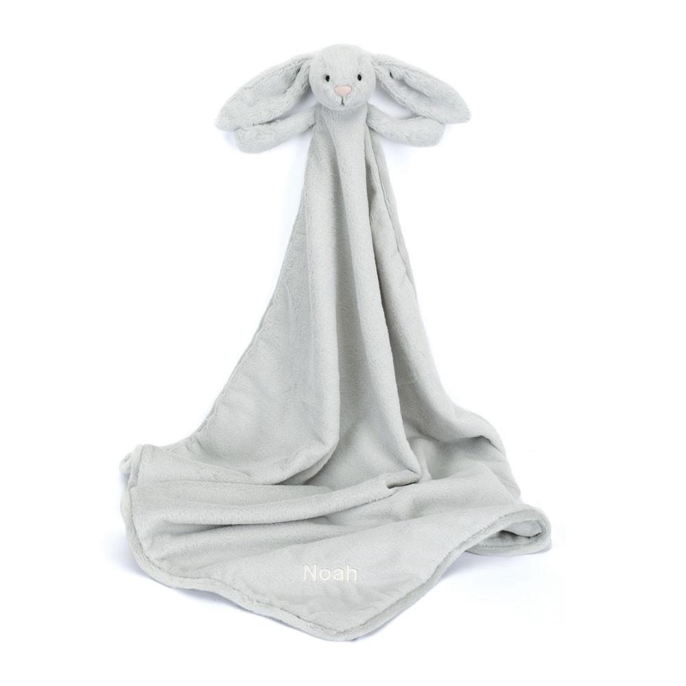 Chupetes Y Mantas Jellycat Personalised Bashful Silver Bunny Blankie 56cm x 70cm x 9cm Gris  Argentina |  CZBYV-4215