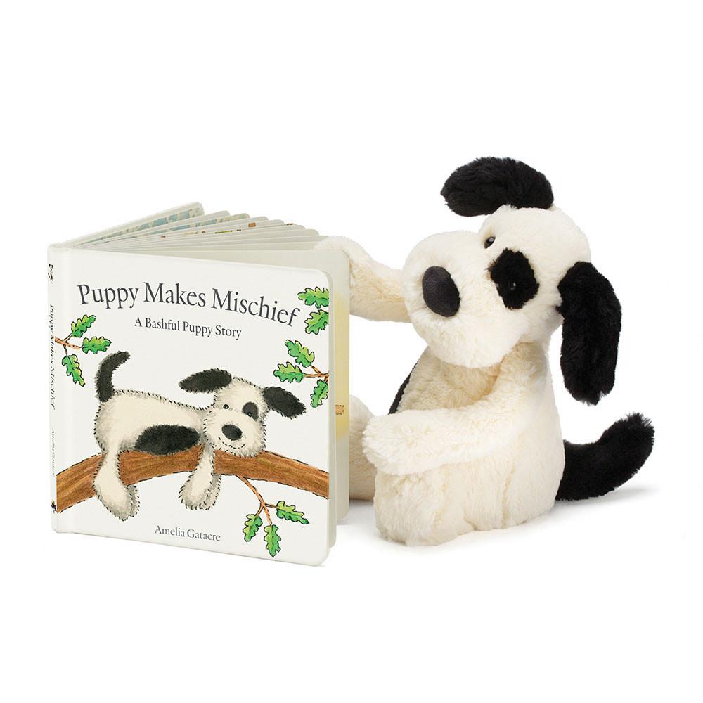 Juegos De Libros Y Juguetes Jellycat Puppy Makes Mischief Book and Bashful Puppy Medium Blancas  Argentina |  YOLMU-7198